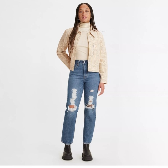 Levi's Wedgie Straight Oxnard Drive Medium Wash Size 27 - Picture 1 of 7
